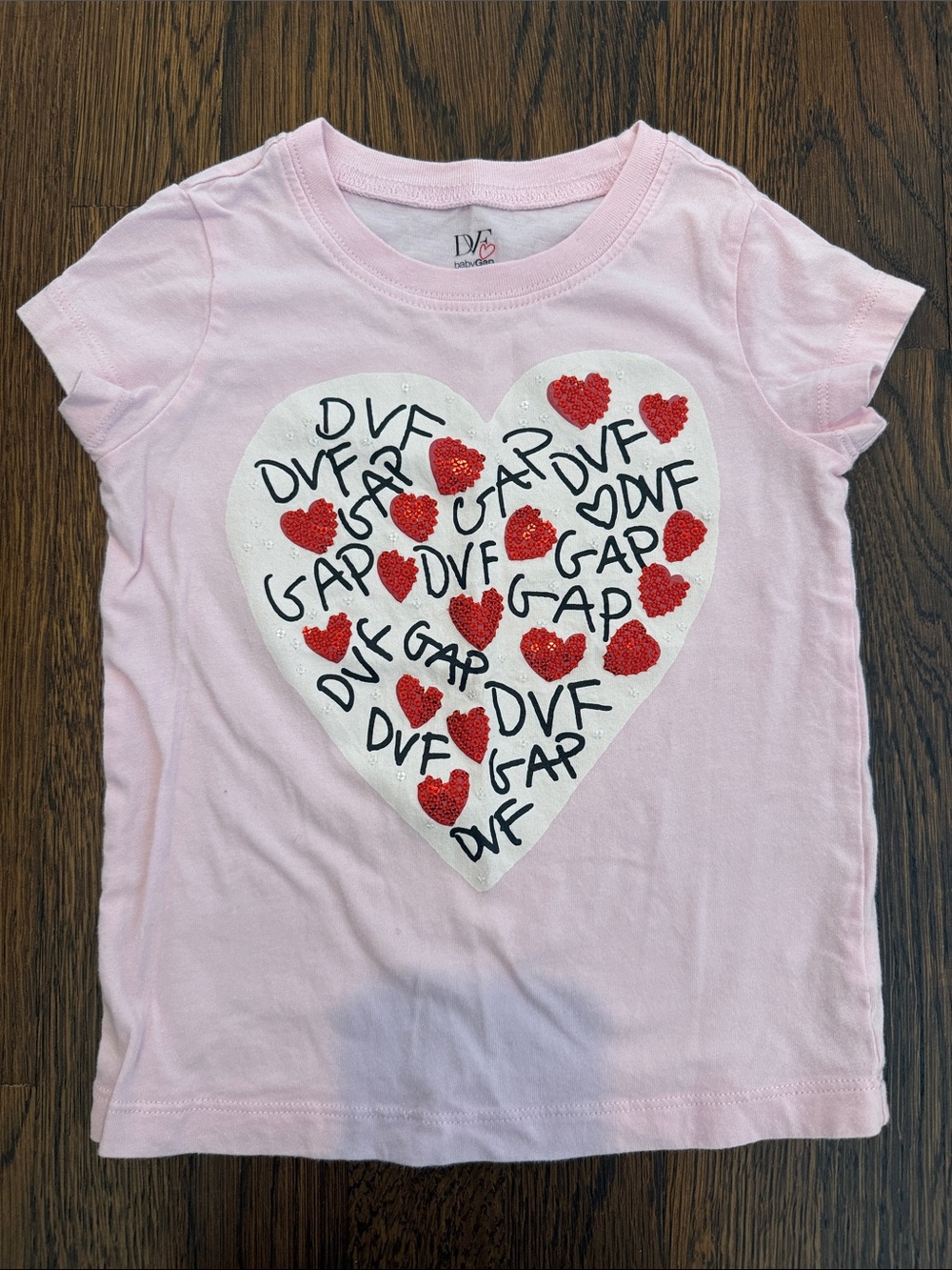 Diane Von Furstenberg Baby Gap Pink Kids Heart Graphic Tee